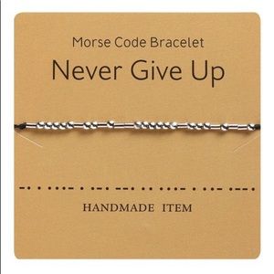Never Give Up in Morse Code Bracelet